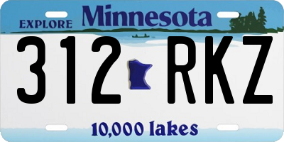 MN license plate 312RKZ