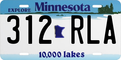 MN license plate 312RLA