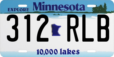 MN license plate 312RLB
