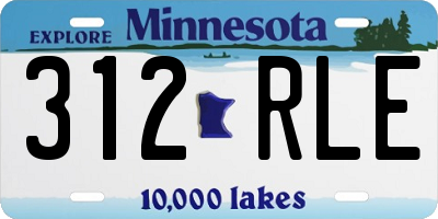 MN license plate 312RLE