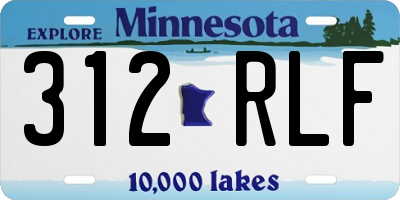 MN license plate 312RLF