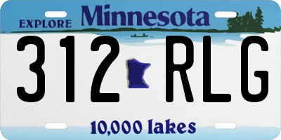 MN license plate 312RLG
