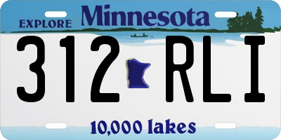 MN license plate 312RLI