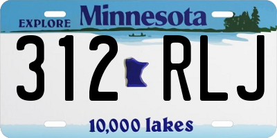 MN license plate 312RLJ