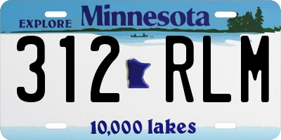MN license plate 312RLM