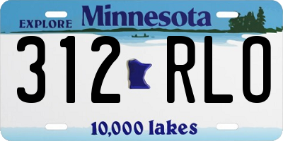 MN license plate 312RLO