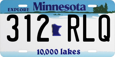 MN license plate 312RLQ