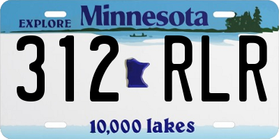 MN license plate 312RLR