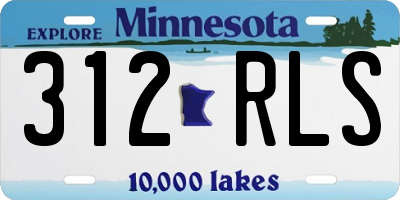 MN license plate 312RLS