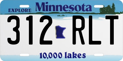 MN license plate 312RLT