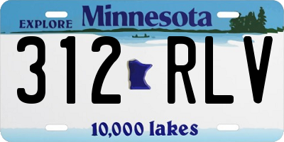 MN license plate 312RLV