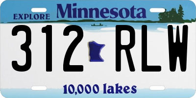 MN license plate 312RLW