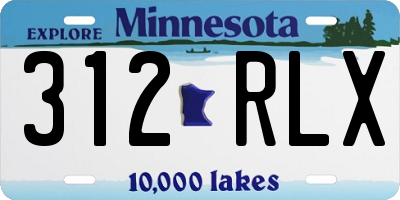 MN license plate 312RLX