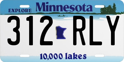 MN license plate 312RLY