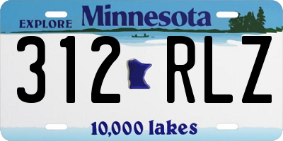 MN license plate 312RLZ