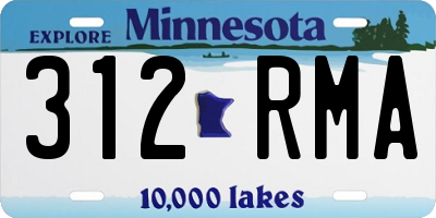 MN license plate 312RMA