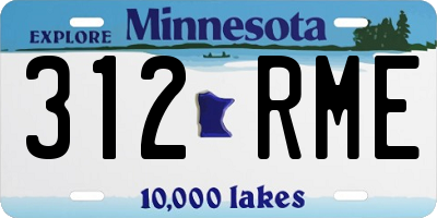 MN license plate 312RME