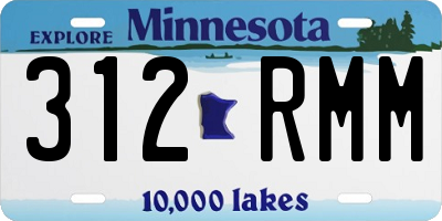MN license plate 312RMM