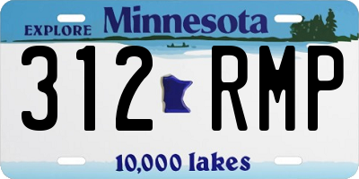 MN license plate 312RMP