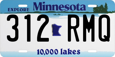 MN license plate 312RMQ