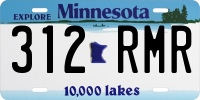 MN license plate 312RMR