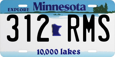 MN license plate 312RMS