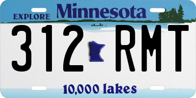 MN license plate 312RMT