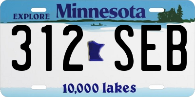 MN license plate 312SEB