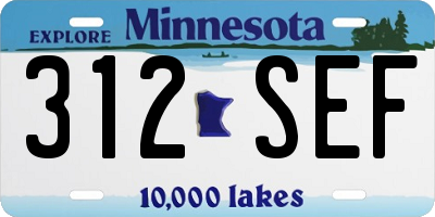 MN license plate 312SEF