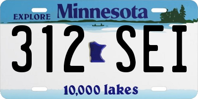 MN license plate 312SEI