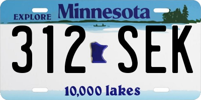 MN license plate 312SEK