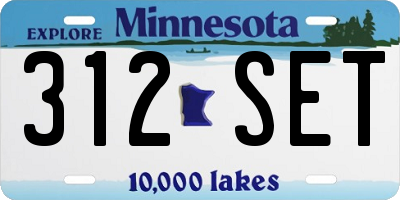 MN license plate 312SET