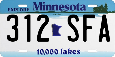 MN license plate 312SFA