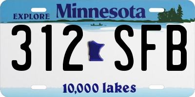 MN license plate 312SFB