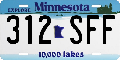 MN license plate 312SFF