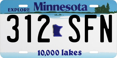 MN license plate 312SFN