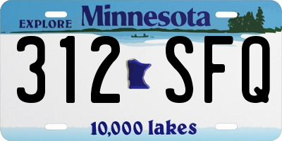 MN license plate 312SFQ