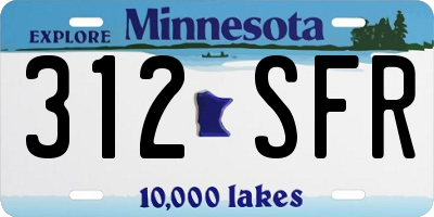 MN license plate 312SFR