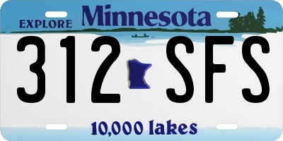 MN license plate 312SFS