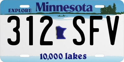 MN license plate 312SFV