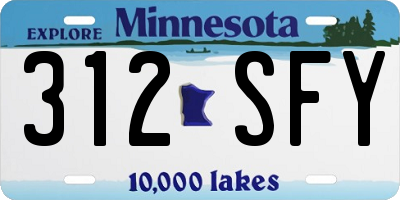 MN license plate 312SFY