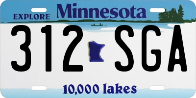 MN license plate 312SGA