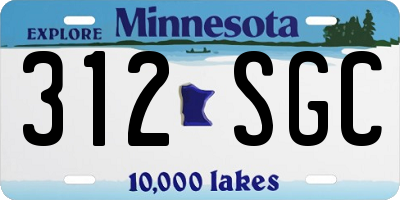 MN license plate 312SGC