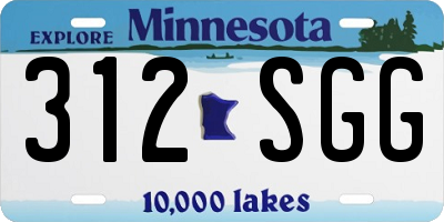 MN license plate 312SGG