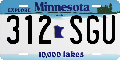 MN license plate 312SGU