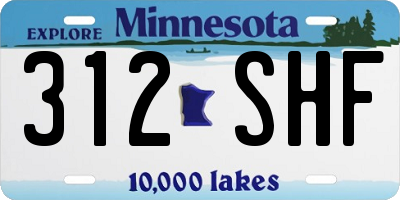 MN license plate 312SHF