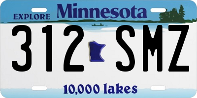 MN license plate 312SMZ