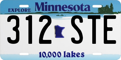 MN license plate 312STE