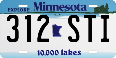 MN license plate 312STI