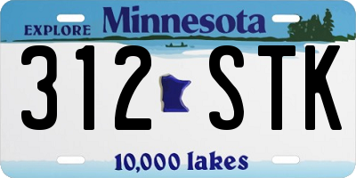 MN license plate 312STK